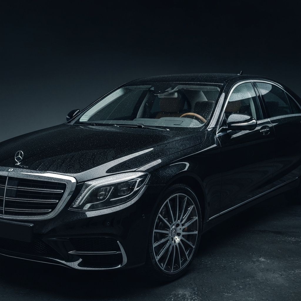 Luxury Mercedes-Benz with showroom shine after detailing